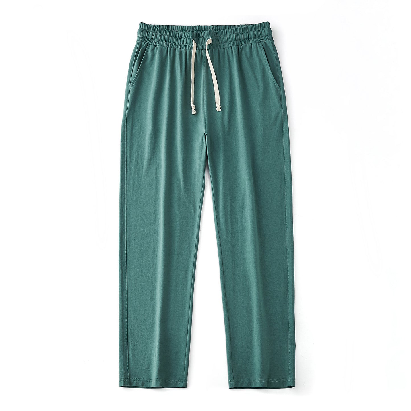 Mens Solid-Color Straight-Leg Lace-Up All-Match Sports Pants For Men S - XXL