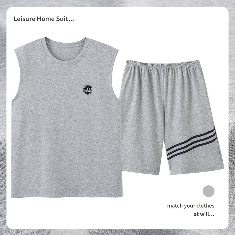 Men's Cotton Pajamas Sweat-absorbent Breathable Casual Size L - 4XL