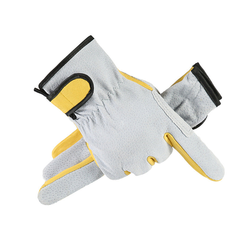 Arc-welder's Gloves Short Work Welding Labor Protection Leather Gloves