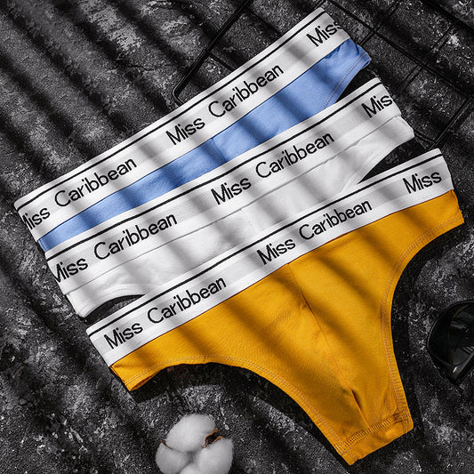 Men's Underwear Sexy U Convex Sports Fitness Letter Waist Cotton