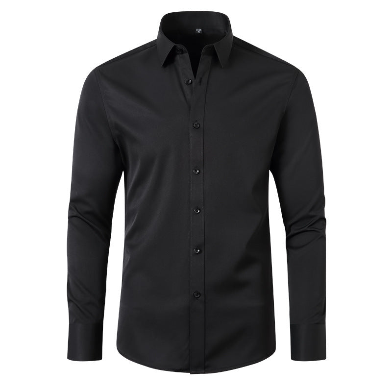 Full Elastic Force Shirt Men's Non-ironing Anti-wrinkle Solid Color