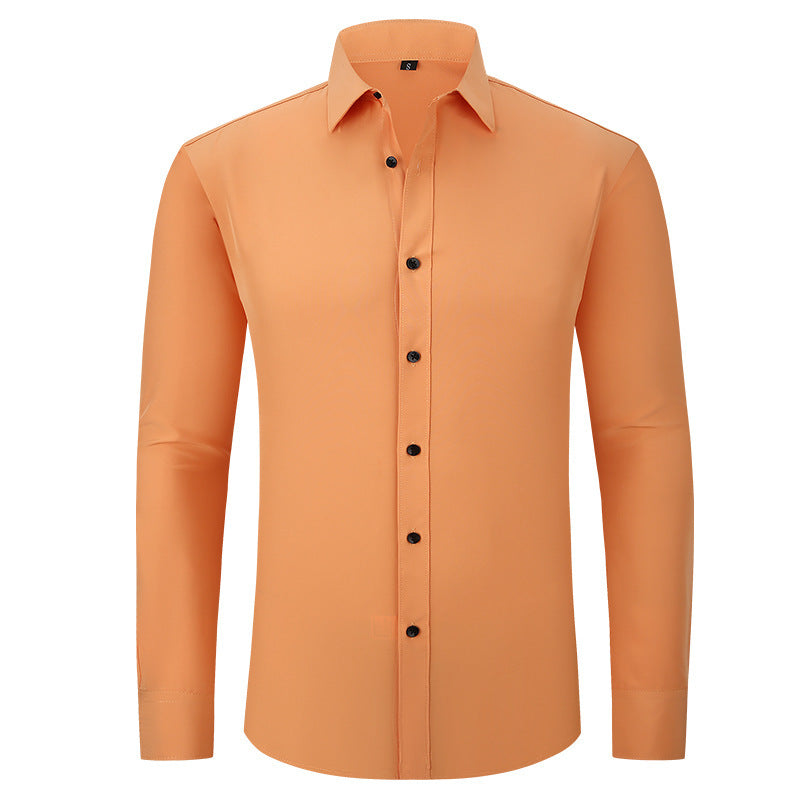 Full Elastic Force Shirt Men's Non-ironing Anti-wrinkle Solid Color