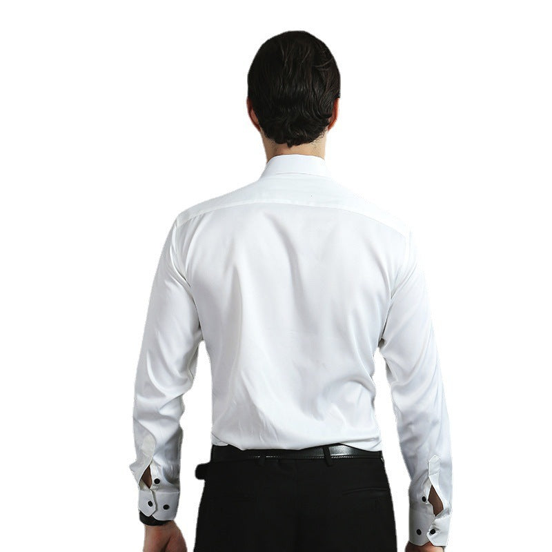 Full Elastic Force Shirt Men's Non-ironing Anti-wrinkle Solid Color