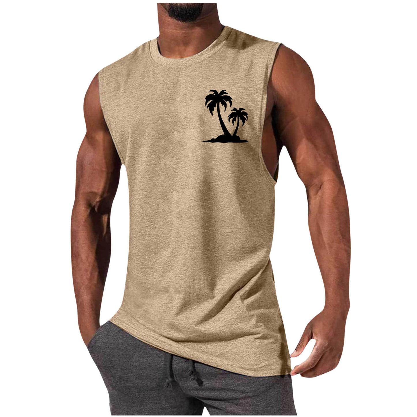European And American Sleeveless T-shirt Summer Loose Sports Vest Men