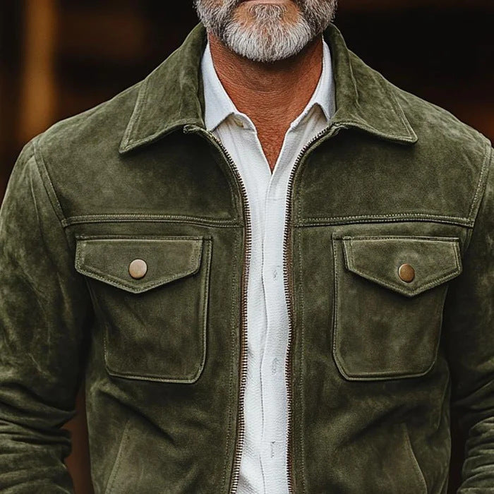 Retro Suede Jacket For Men Size S-XXXL