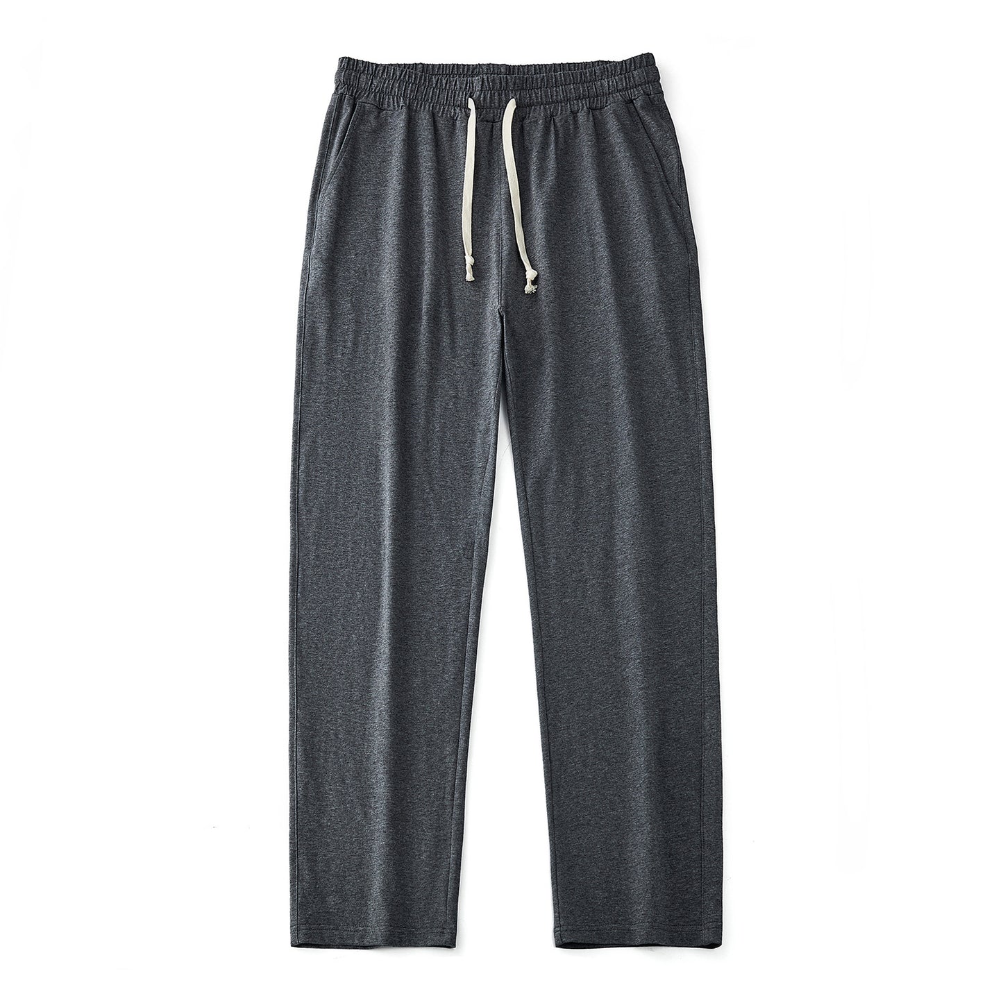 Mens Solid-Color Straight-Leg Lace-Up All-Match Sports Pants For Men S - XXL