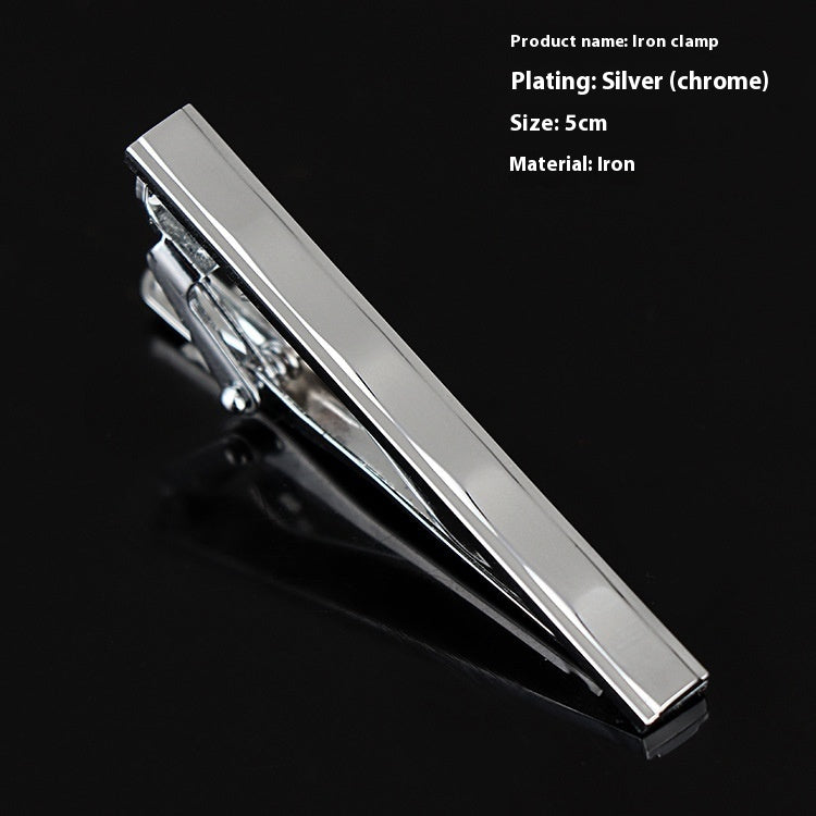 Men's Formal Wear Business Silver Simple Fashion Short Tie Clip
