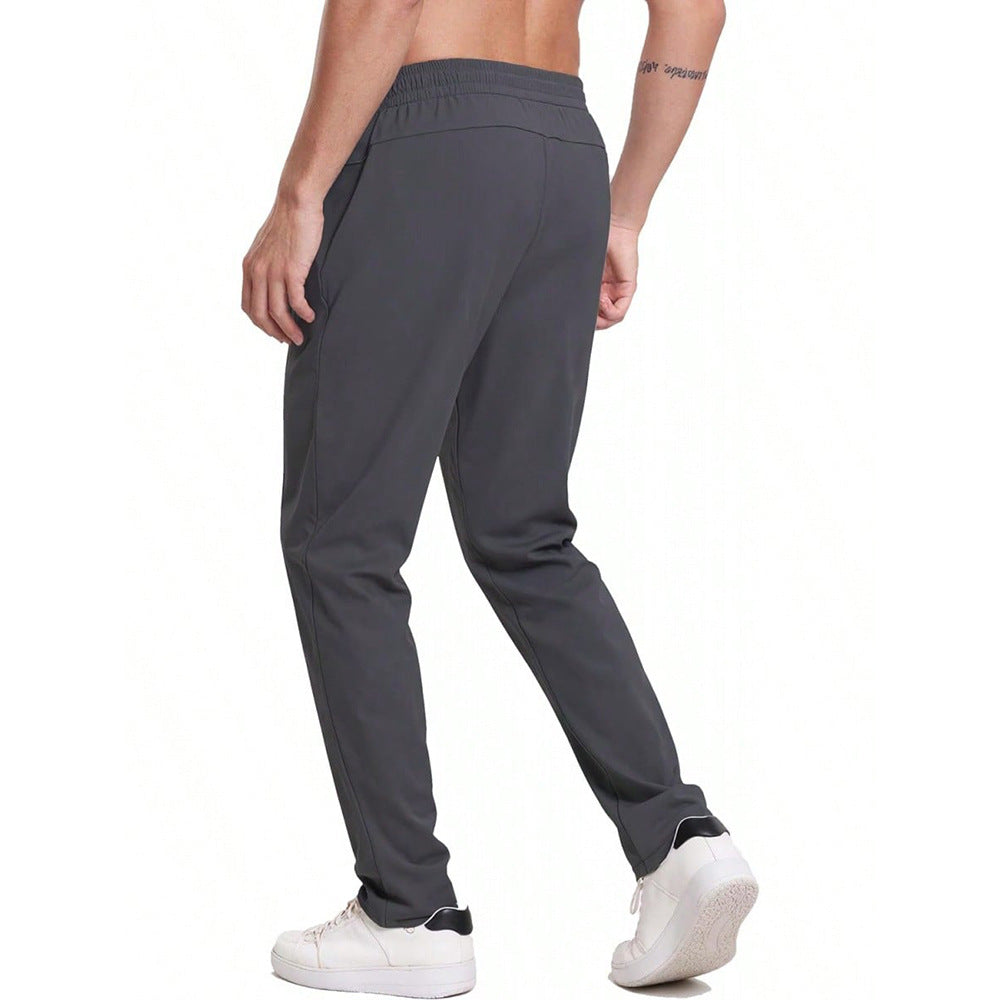 Sports Running Casual Pants Men's Loose Lace-up Elastic Waist Long Pants Size S - 4XL