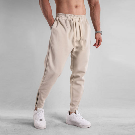 Slim Fit Leg Opening Zipper Ankle Banded Pants Size: M - 3XL