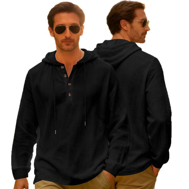 Yama Mens Breathable Hooded Long-Sleeve Beach Shirt Size: S - 3XL