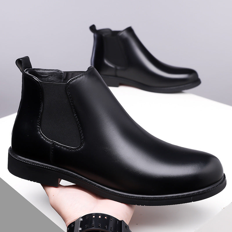 Autumn And Winter Fleece-lined Martin Boots Men's Shoes Cross-border Amazon Wear-resistant Worker Boot Rubber Outdoor Mountaineering Plus Size 38-48