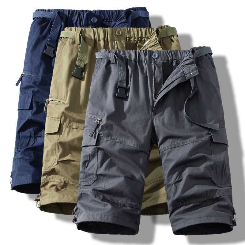 Summer Cotton Thin Cargo Shorts For Men, Size: M - 5XL