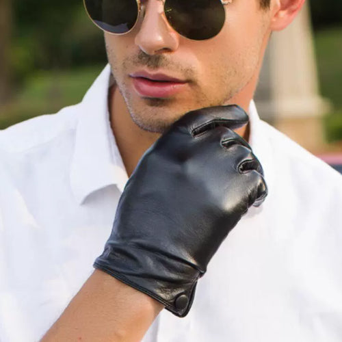 Riding A Motorcycle Driving Leather Gloves