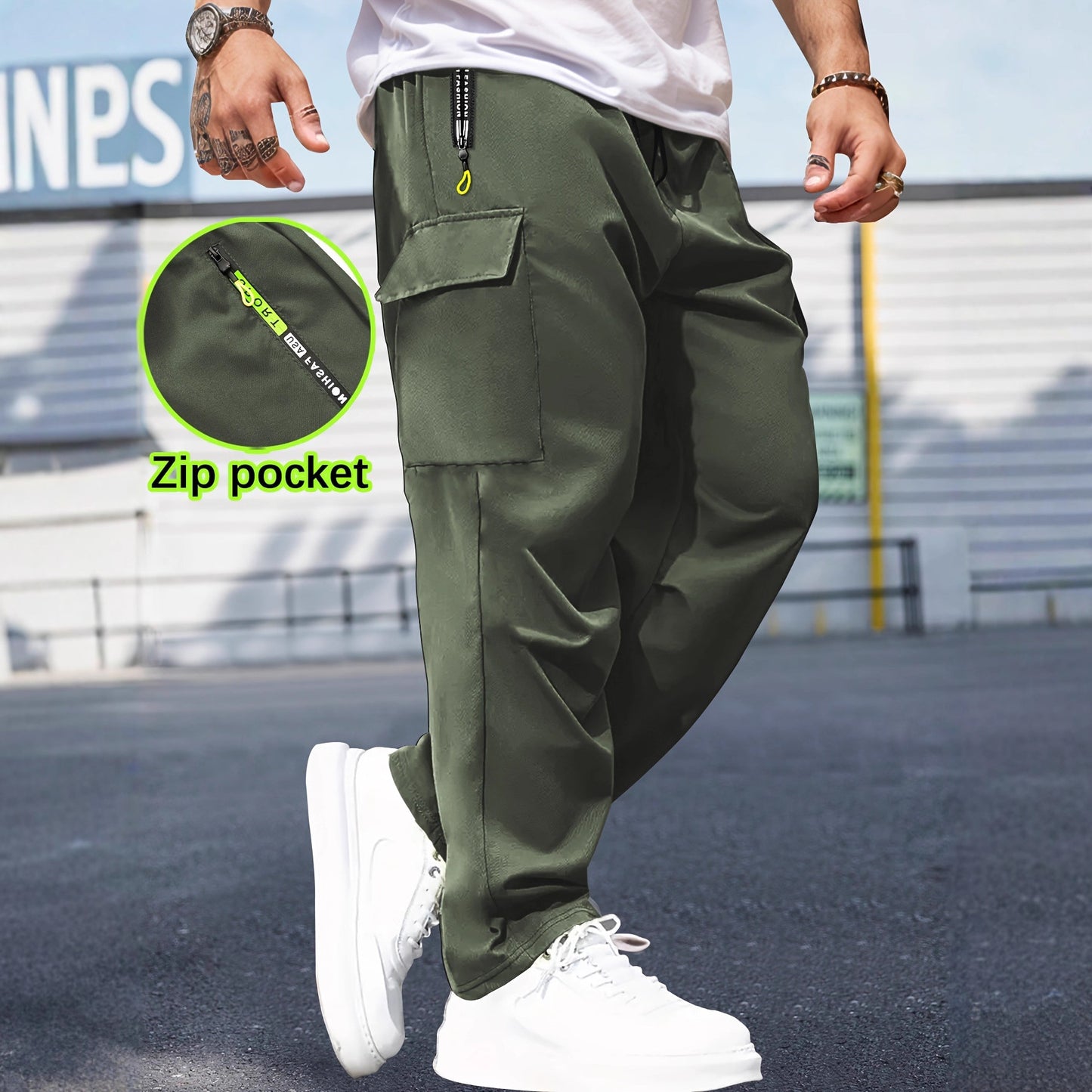 Breathable Cargo Pants Retro Workwear Size XS - XXL