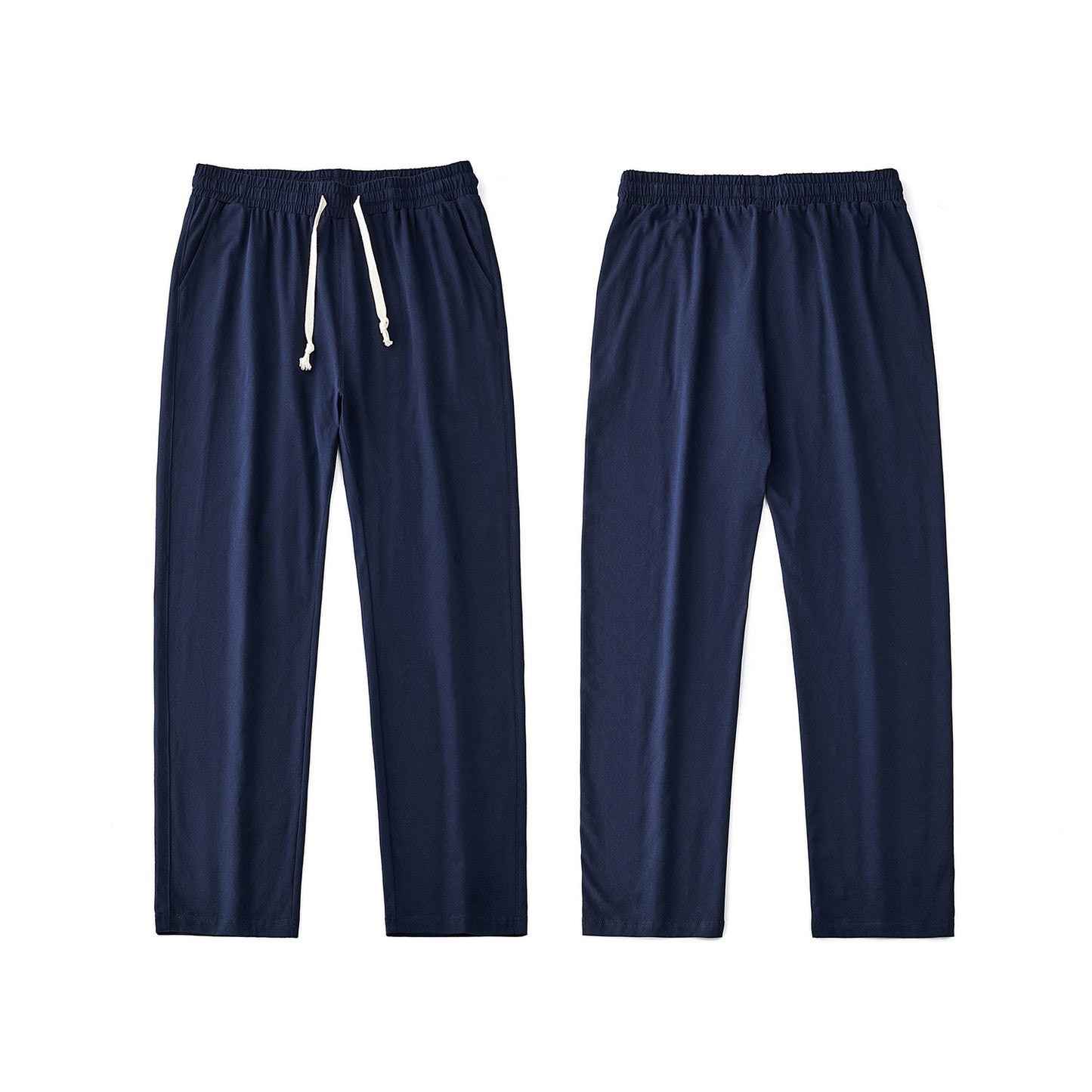 Mens Solid-Color Straight-Leg Lace-Up All-Match Sports Pants For Men S - XXL