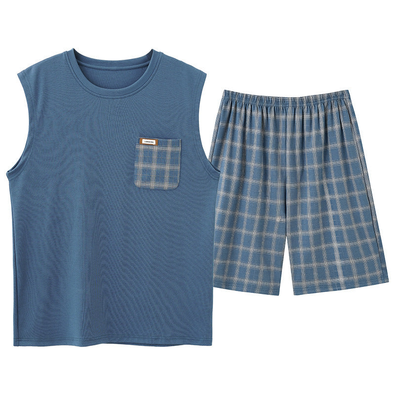 Men's Cotton Pajamas Sweat-absorbent Breathable Casual Size L - 4XL