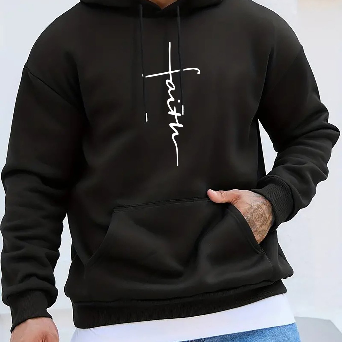 Men's Casual Printed Hoodie With Drawstring Size: S - XXL