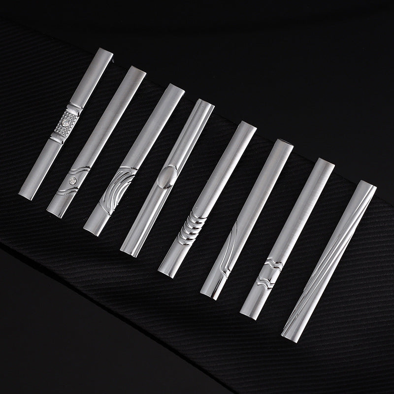 Men's Formal Wear Business Silver Simple Fashion Short Tie Clip