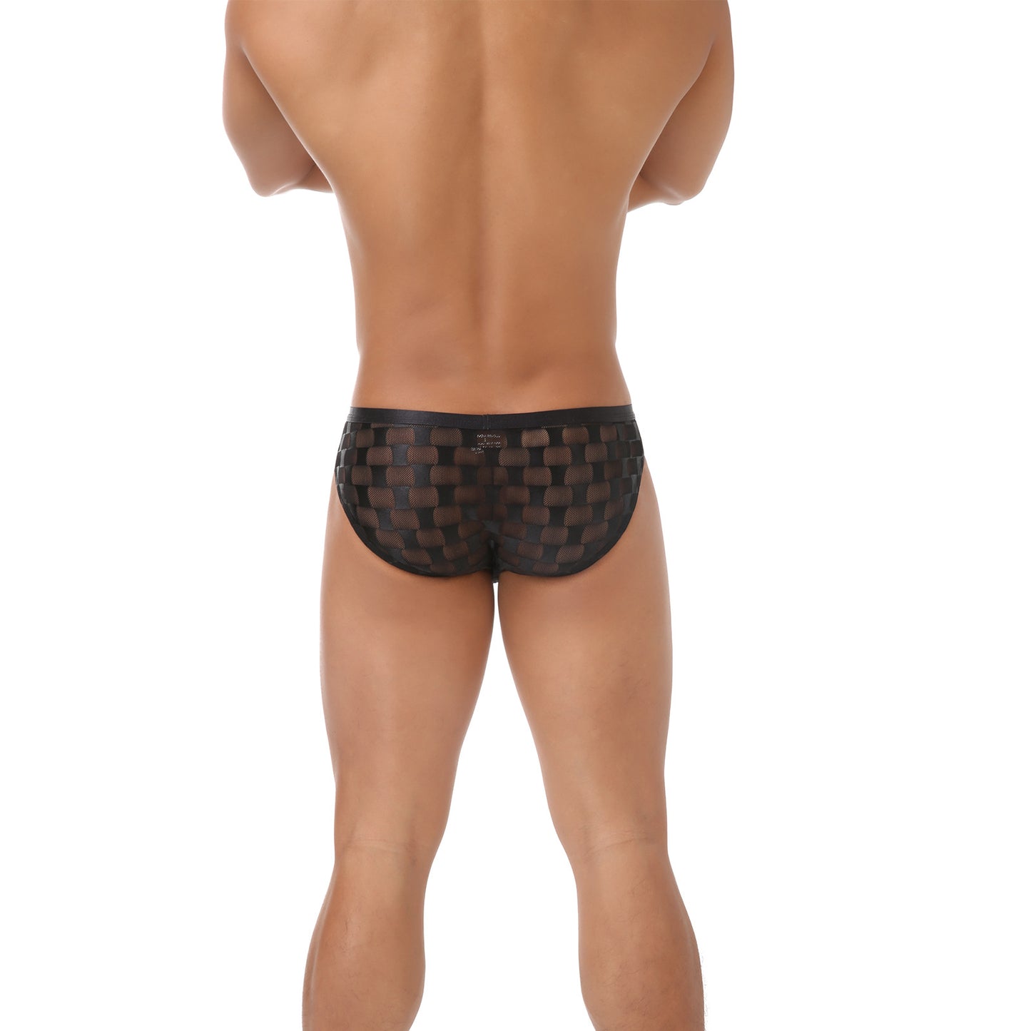 Men's Mesh Breathable U-convex Plaid Underpants