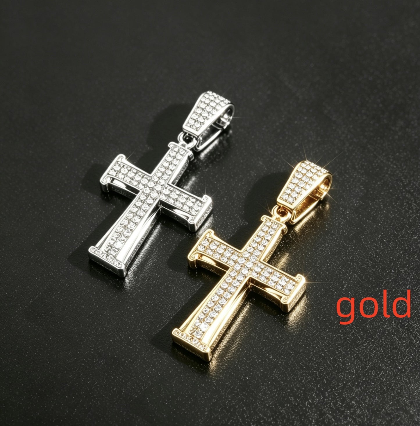 Fashionable Rhinestone Pendant Cross Necklace