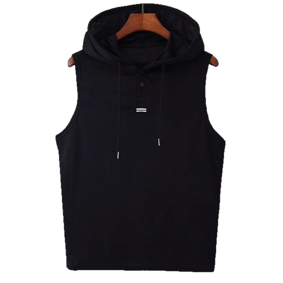 Men's Loose-Fit Hooded Casual Sleeveless T-Shirt Vest