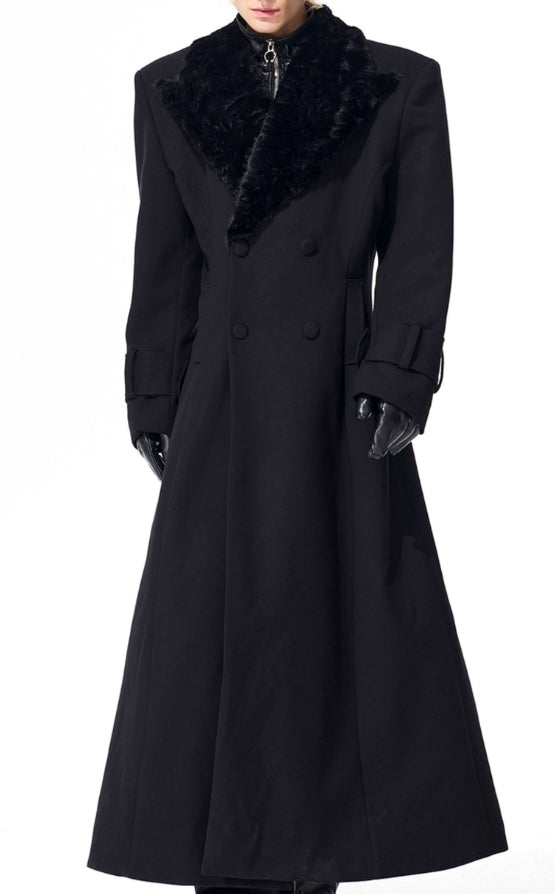 Noble Stitched Lapel Long Trench Coat Blazer