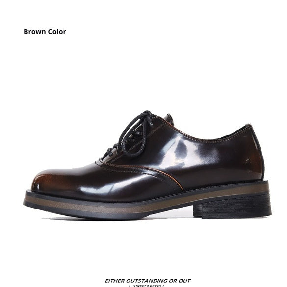 Mens Two-tone Thick-soled Leather Shoes Are Perfect For Both Casual And Commute Wear
