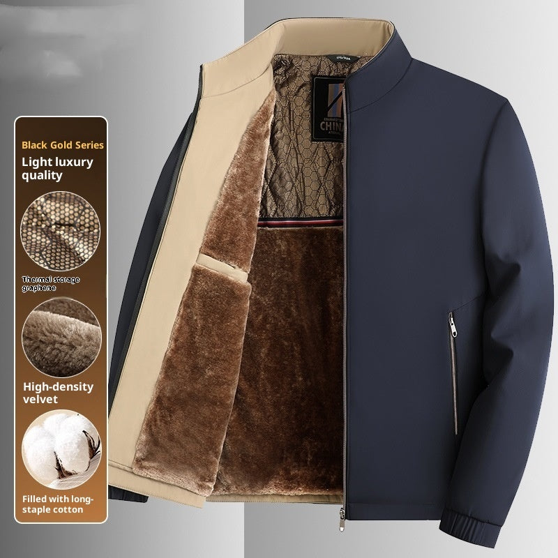 Men's Stand Collar Business Casual Middle-aged And Elderly Dad Jacket