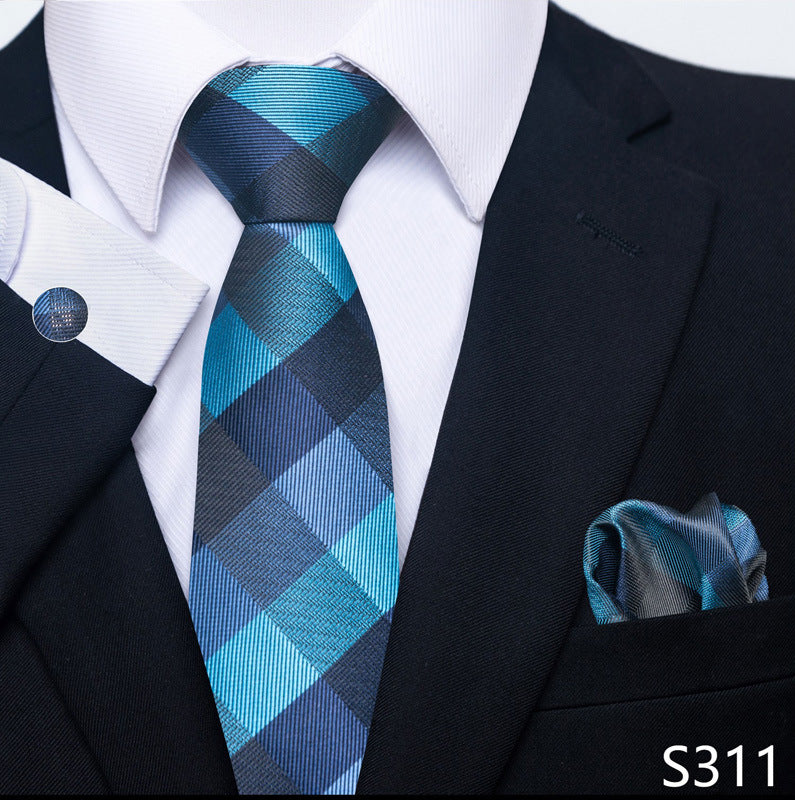 Men's Creative All-match Business Formal Wear Tie Scarf Cuff Set