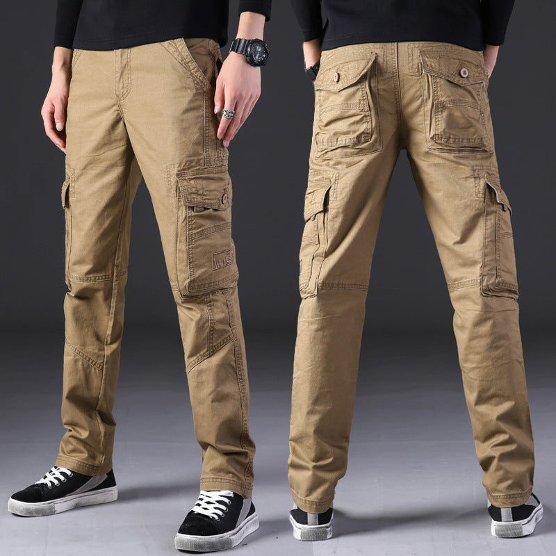 Men's Outdoor Casual Trousers Pure Cotton Straight Loose Multi-pocket Size: 28 - 38