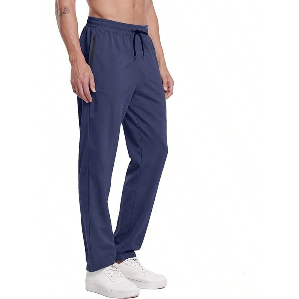 Sports Running Casual Pants Men's Loose Lace-up Elastic Waist Long Pants Size S - 4XL