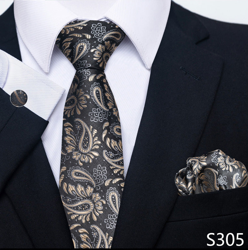 Men's Creative All-match Business Formal Wear Tie Scarf Cuff Set