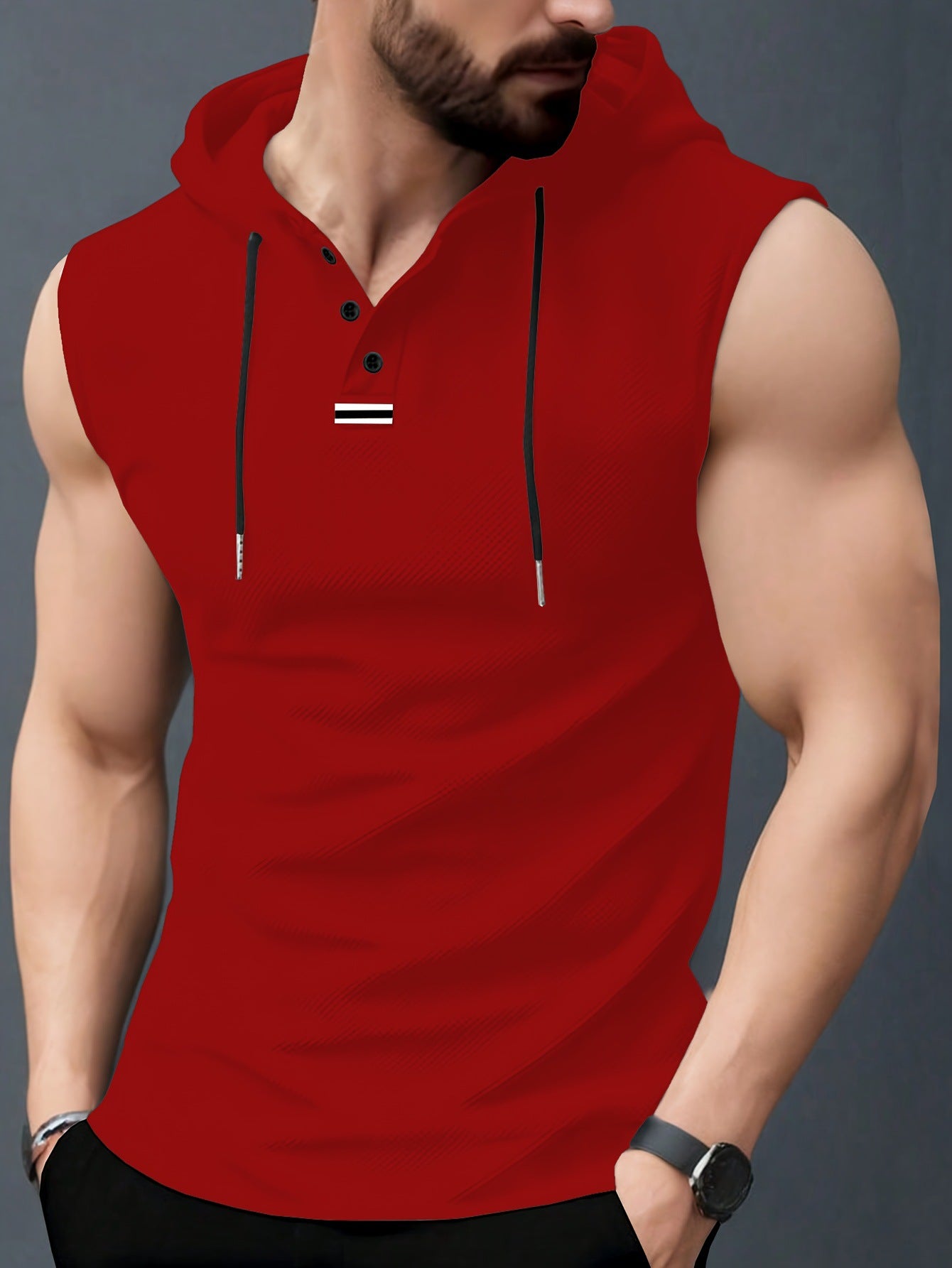 Men's Loose-Fit Hooded Casual Sleeveless T-Shirt Vest