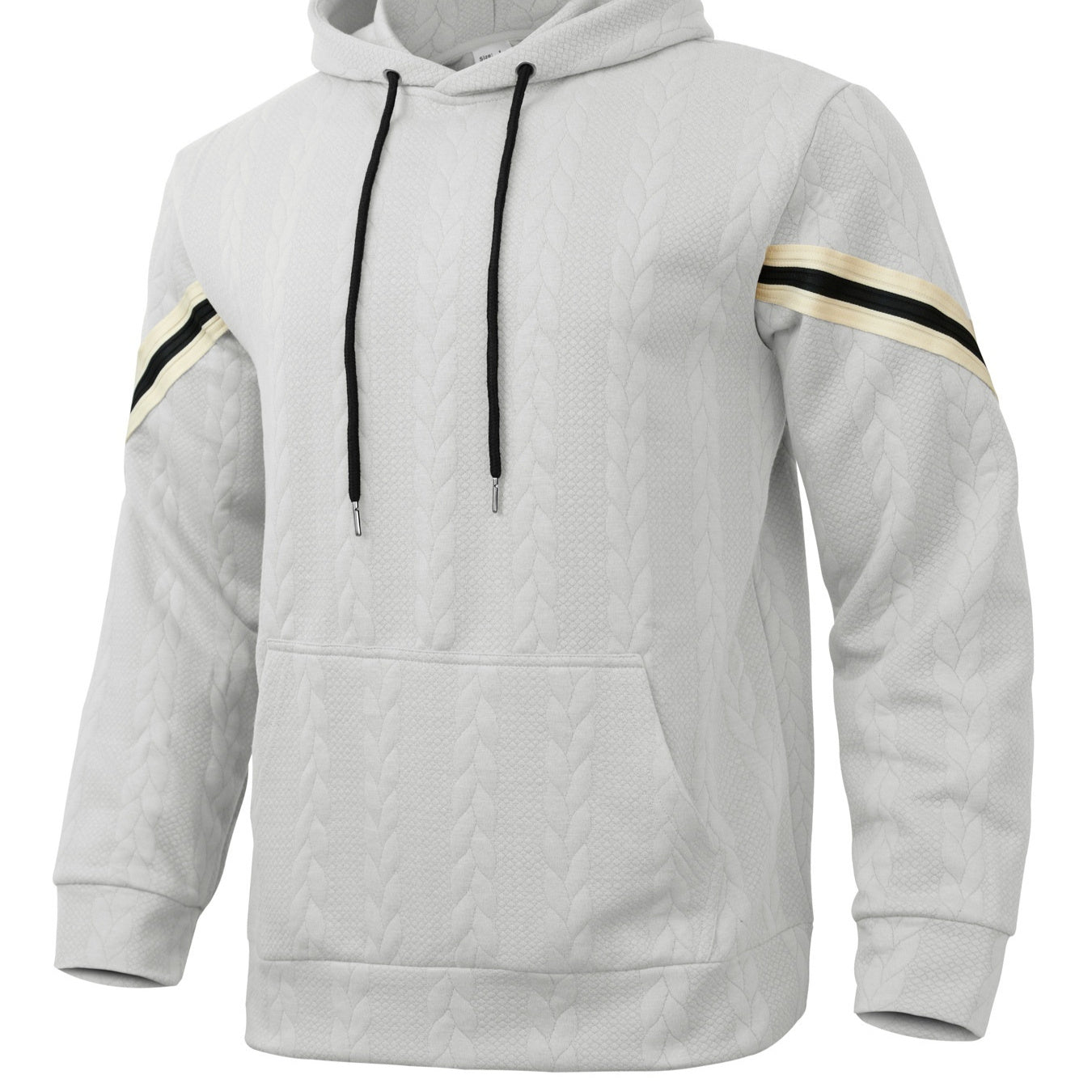 Jacquard-woven Thermal Outdoor Sports Trendy Hooded Hoodie For Men Size: S - 3XL