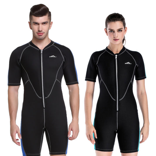 Neoprene Wetsuits Men's And Women's Swimming WetSuits One-Piece Thicken Swimsuit Short Sleeve Deep Diving Surfing Wetsuits Size: S - 3XL, Male/Female
