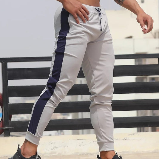 Men's Color-blocked Sports Pants Casual Slim Fit Size S - XXL