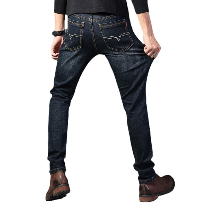 Summer Business Formal Jeans For Men Loose Straight-Leg Stretchy Slim-Fit Casual And Professional Wear Sizes 28-40