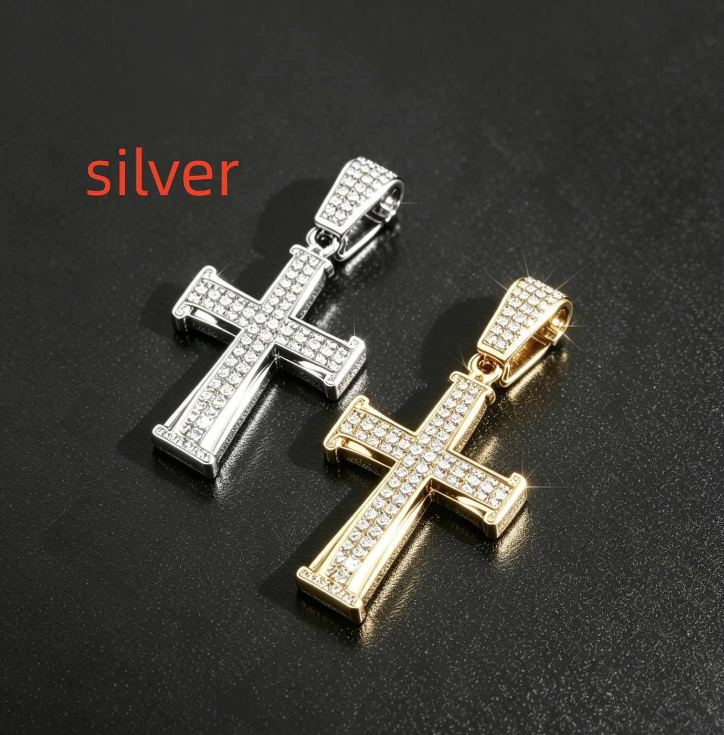 Fashionable Rhinestone Pendant Cross Necklace