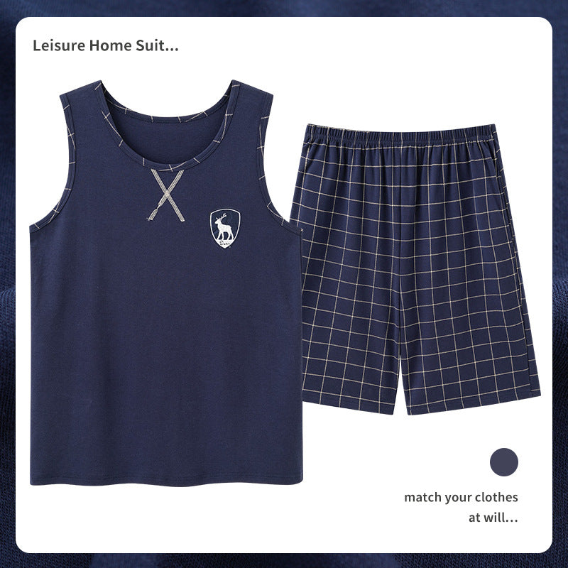 Men's Cotton Pajamas Sweat-absorbent Breathable Casual Size L - 4XL