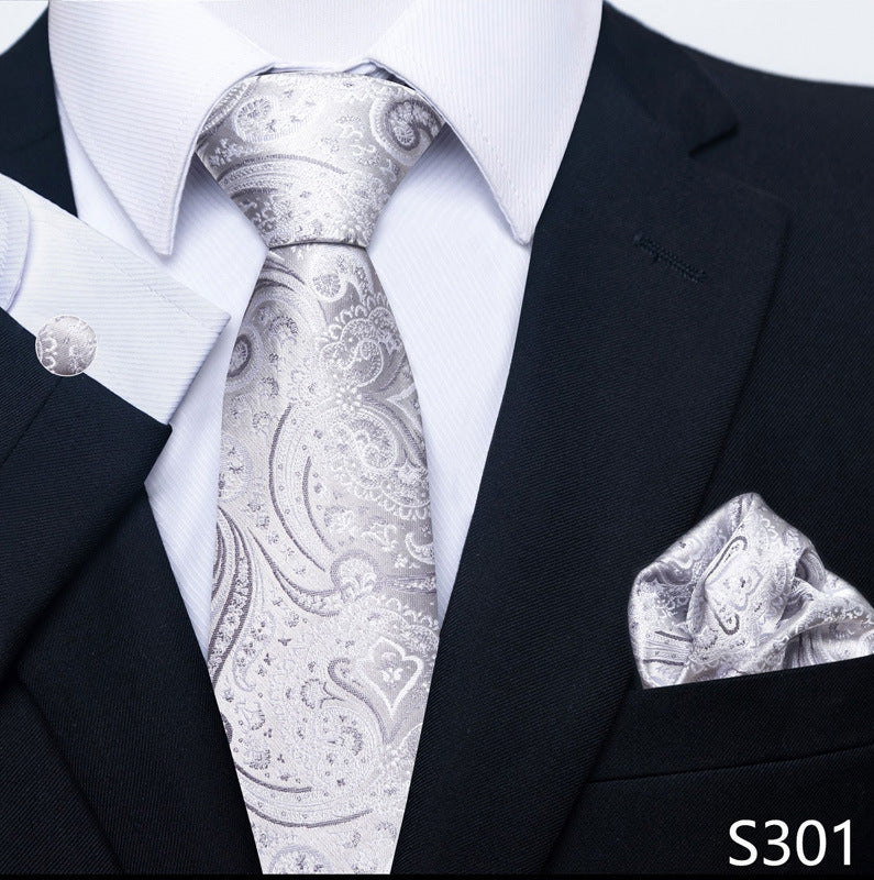 Men's Creative All-match Business Formal Wear Tie Scarf Cuff Set