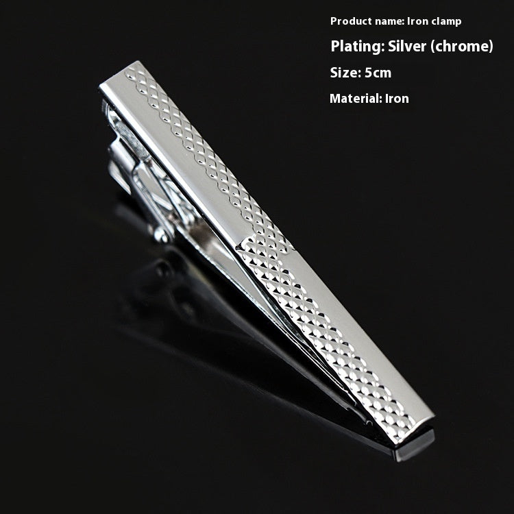 Men's Formal Wear Business Silver Simple Fashion Short Tie Clip