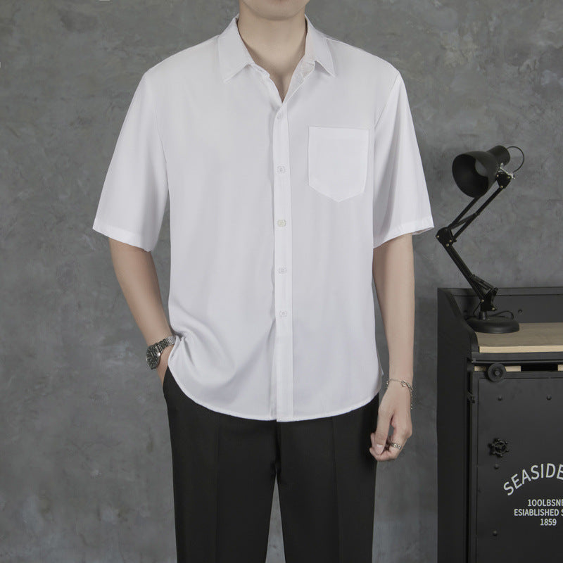 Summer Drape Men's Short-sleeve Thin Breathable Casual Shirt Size: S, M, L, XL, XXL, XXXL
