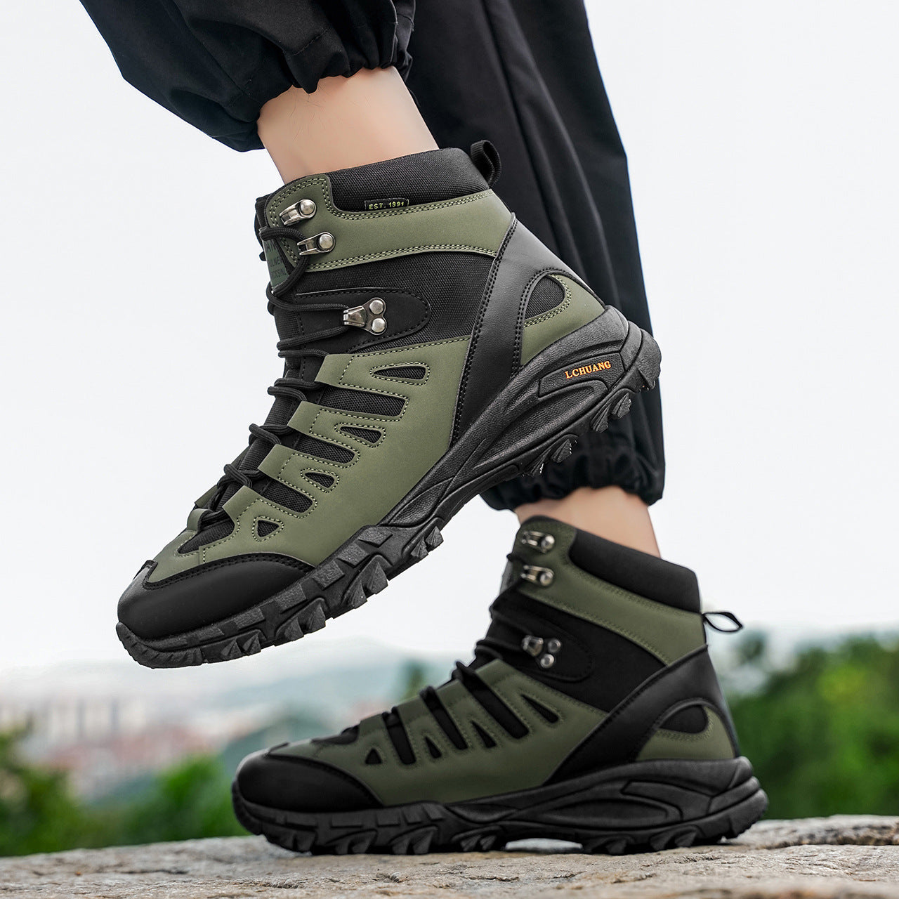 High Top Lace Up Boots For Autumn And Winter
