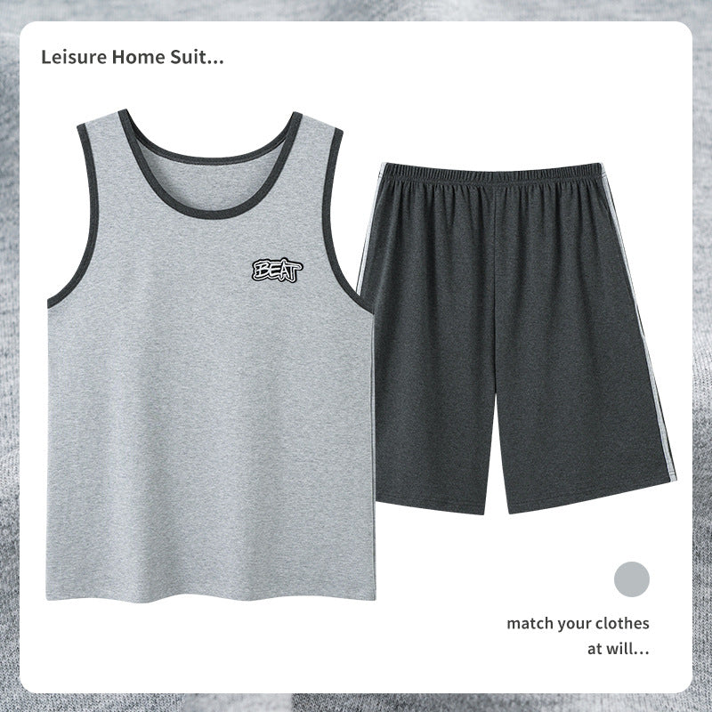 Men's Cotton Pajamas Sweat-absorbent Breathable Casual Size L - 4XL