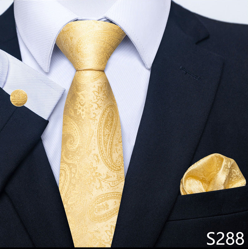 Men's Creative All-match Business Formal Wear Tie Scarf Cuff Set