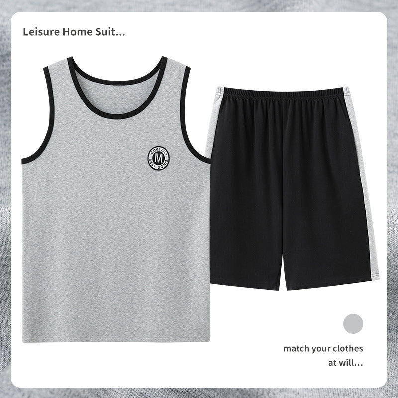 Men's Cotton Pajamas Sweat-absorbent Breathable Casual Size L - 4XL