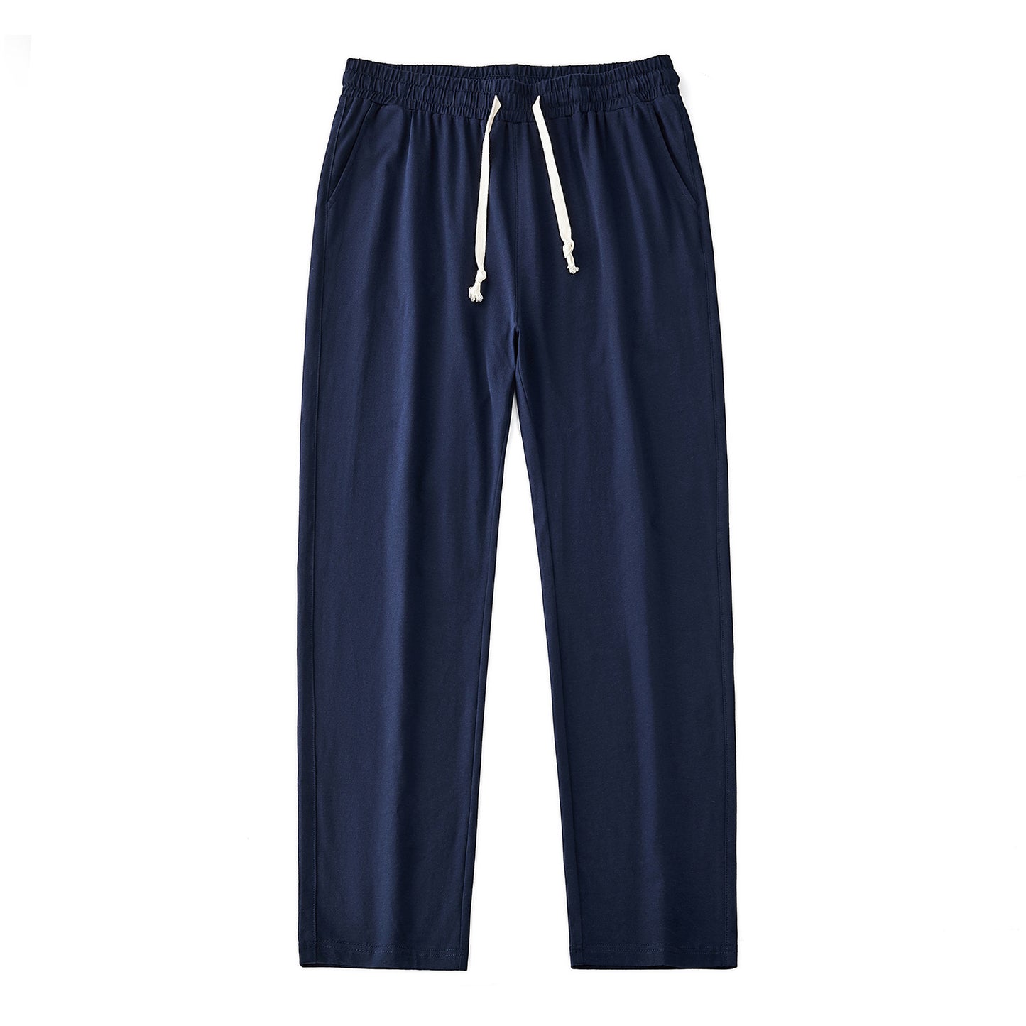 Mens Solid-Color Straight-Leg Lace-Up All-Match Sports Pants For Men S - XXL