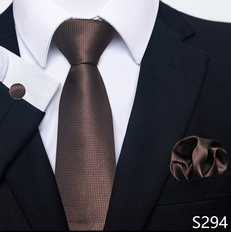 Men's Creative All-match Business Formal Wear Tie Scarf Cuff Set