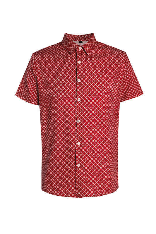 A Classic And Fashionable Diamond-shaped Small Checkered Shirt For Men