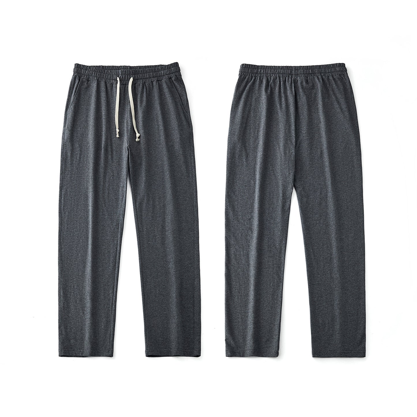 Mens Solid-Color Straight-Leg Lace-Up All-Match Sports Pants For Men S - XXL